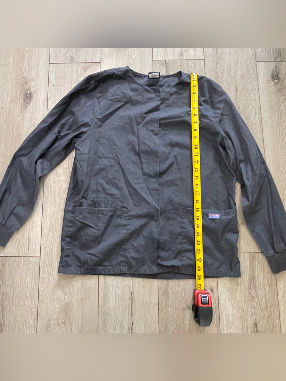 Cherokee Workwear Grey Snap Front Scrub Jacket - Women's Small - Picture 3 of 6